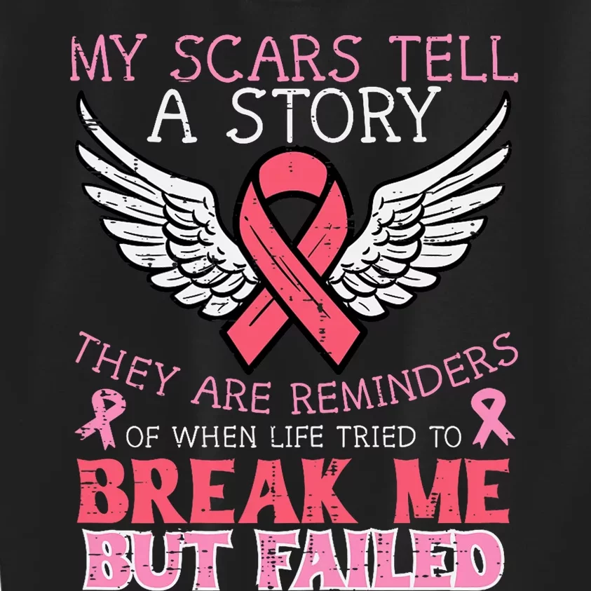 Breast Cancer Survivor My Scar Tell Story Awareness Women Kids Sweatshirt