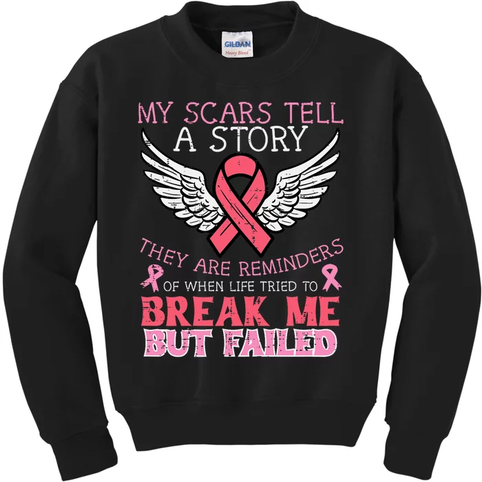 Breast Cancer Survivor My Scar Tell Story Awareness Women Kids Sweatshirt