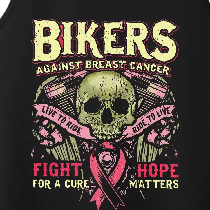 Breast Cancer Survivor Skull Biker Women Motorcycle Performance Tank