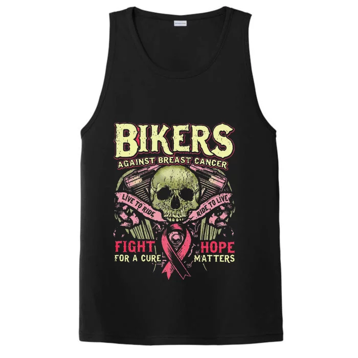 Breast Cancer Survivor Skull Biker Women Motorcycle Performance Tank