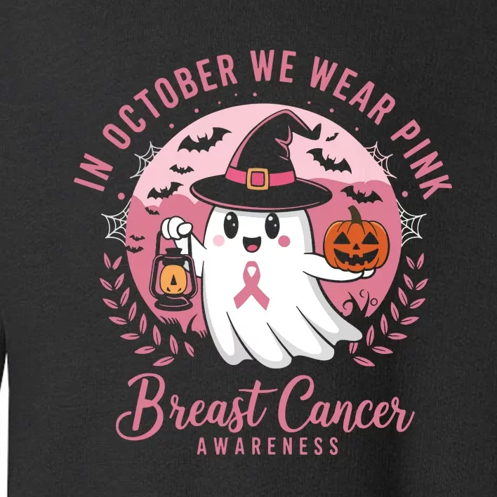 Breast Cancer Shirts Women Halloween In October We Wear Toddler Sweatshirt