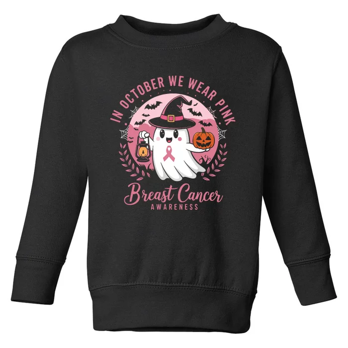 Breast Cancer Shirts Women Halloween In October We Wear Toddler Sweatshirt