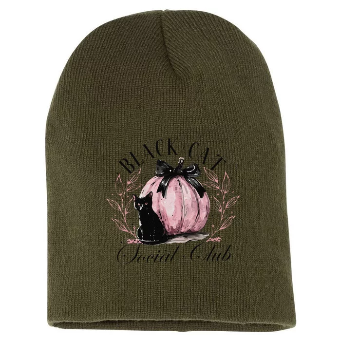 Black Cat Social Club Halloween Cat Mama Short Acrylic Beanie