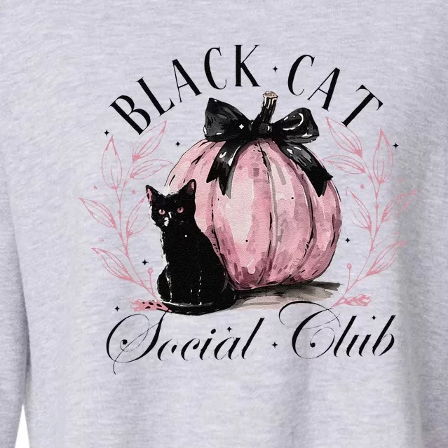 Black Cat Social Club Halloween Cat Mama Cropped Pullover Crew