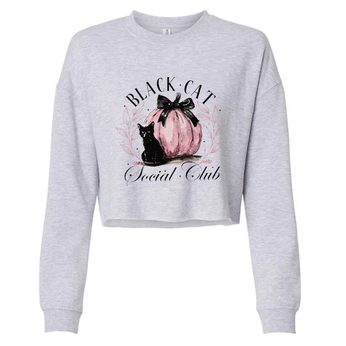 Black Cat Social Club Halloween Cat Mama Cropped Pullover Crew