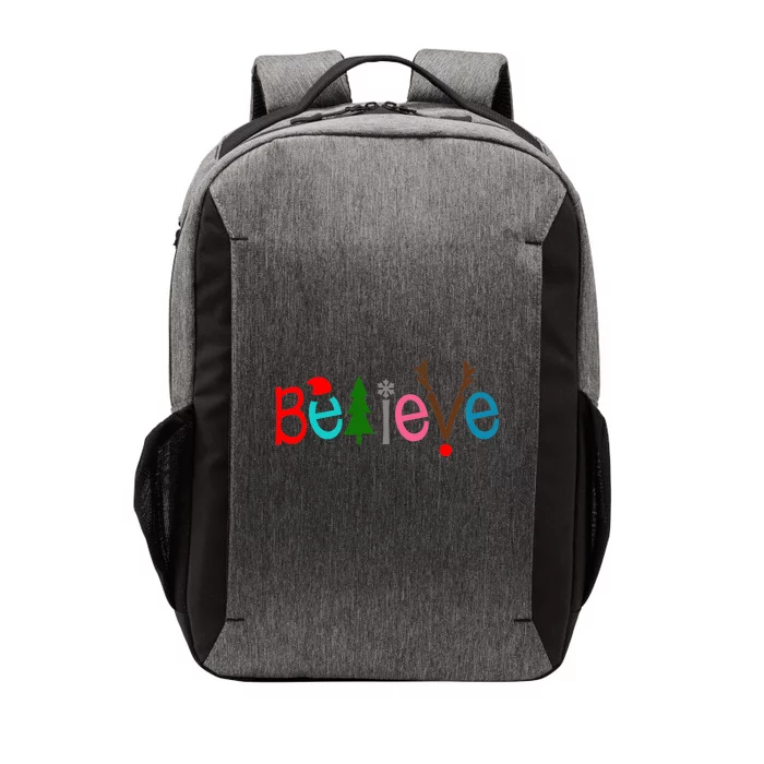 Believe Christmas Spirit Festive Vector Backpack