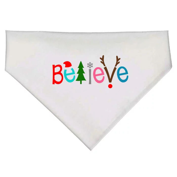 Believe Christmas Spirit Festive USA-Made Doggie Bandana