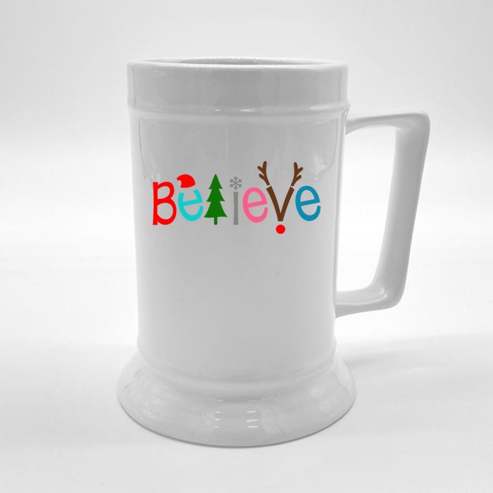 Believe Christmas Spirit Festive Front & Back Beer Stein