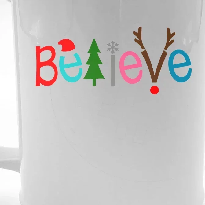 Believe Christmas Spirit Festive Front & Back Beer Stein