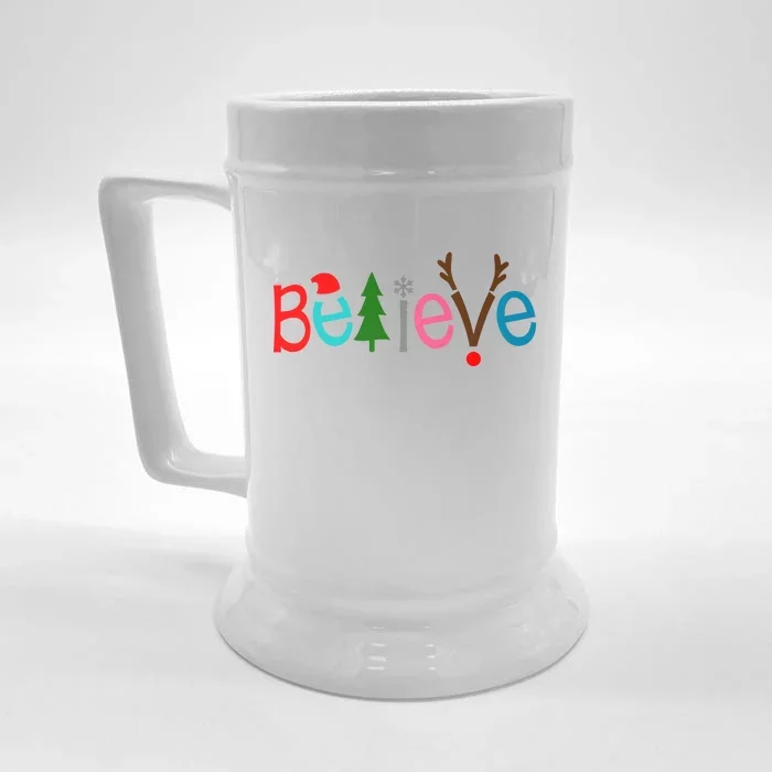 Believe Christmas Spirit Festive Front & Back Beer Stein