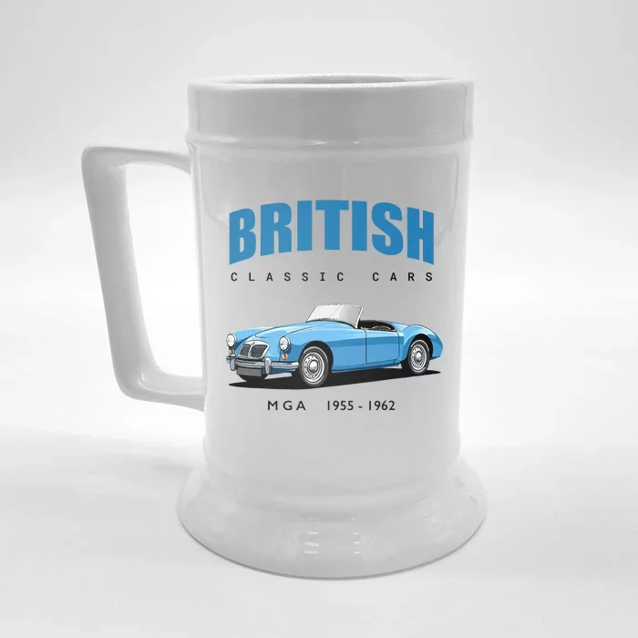 British Classic Sports Cars MG MGA Front & Back Beer Stein