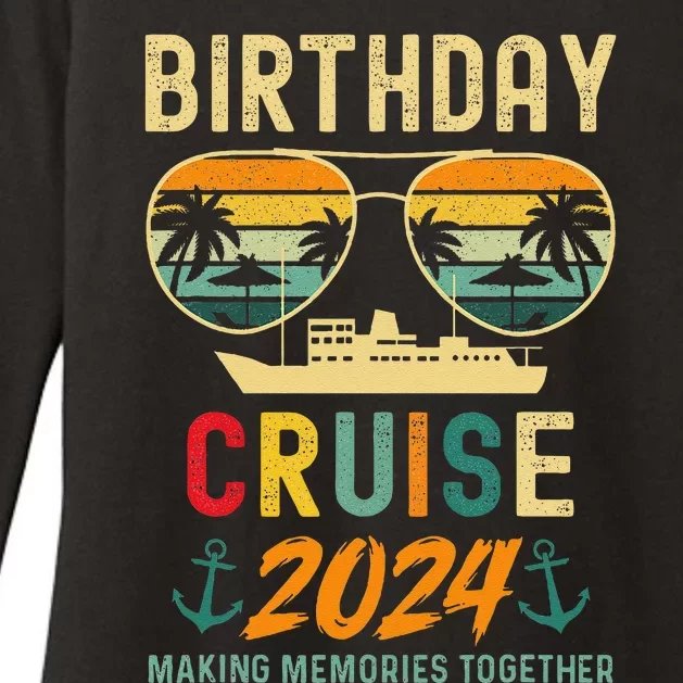 Birthday Cruise Shirts 2024 Squad Family Vacation Summer Womens CVC Long Sleeve Shirt