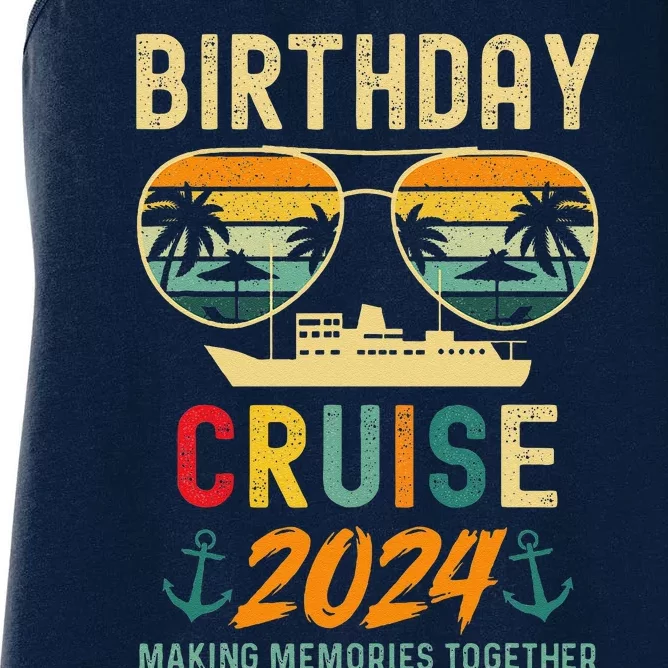 Birthday Cruise Shirts 2024 Squad Family Vacation Summer Women's Racerback Tank