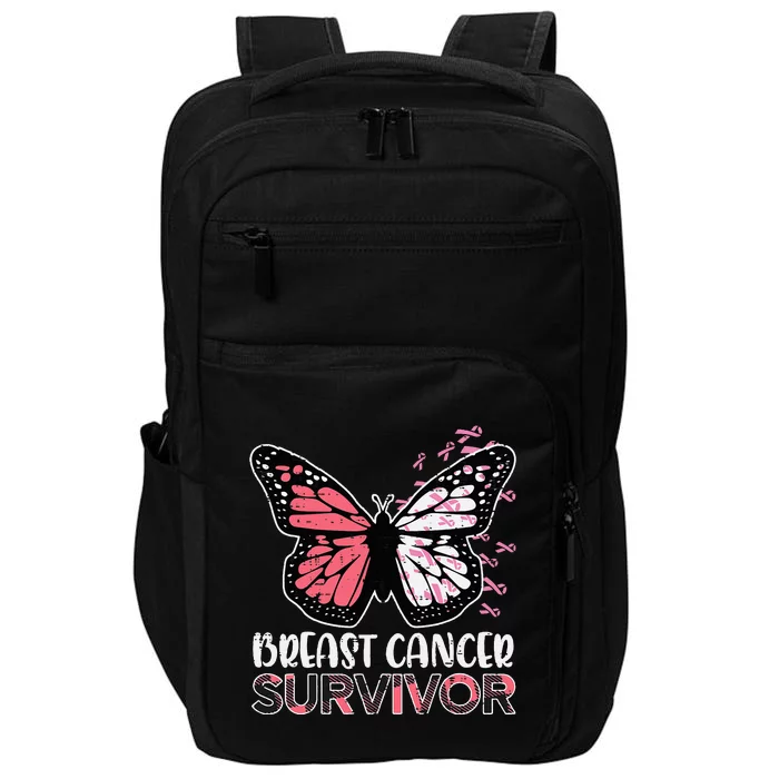 Breast Cancer Survivor Butterfly Breast Cancer Awareness Impact Tech Backpack