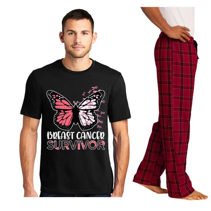 Breast Cancer Survivor Butterfly Breast Cancer Awareness Pajama Set