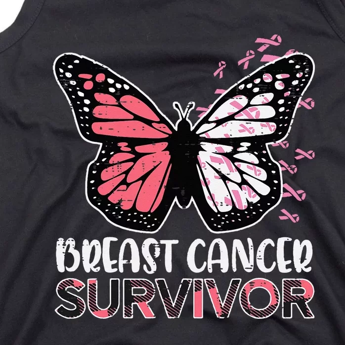 Breast Cancer Survivor Butterfly Breast Cancer Awareness Tank Top