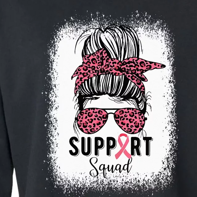 Breast Cancer Support Squad Ribbon Breast Cancer Awareness Cropped Pullover Crew