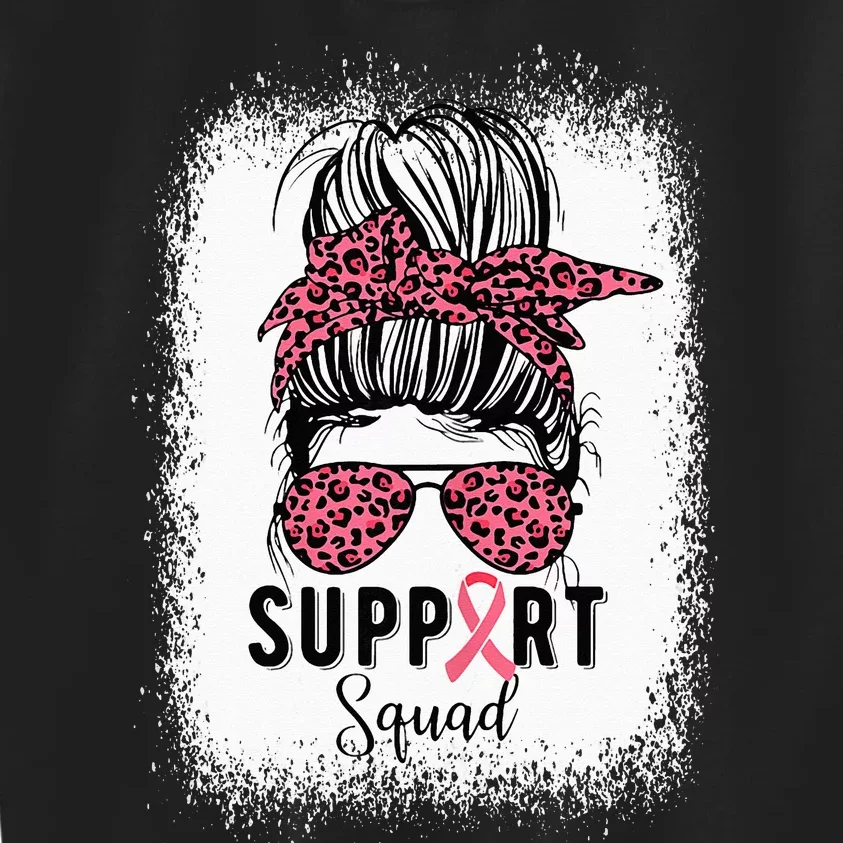 Breast Cancer Support Squad Ribbon Breast Cancer Awareness Kids Sweatshirt