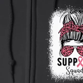 Breast Cancer Support Squad Ribbon Breast Cancer Awareness Full Zip Hoodie