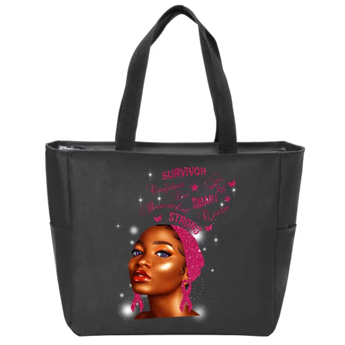 Breast Cancer Survivor Queen Zip Tote Bag