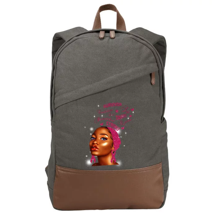 Breast Cancer Survivor Queen Cotton Canvas Backpack