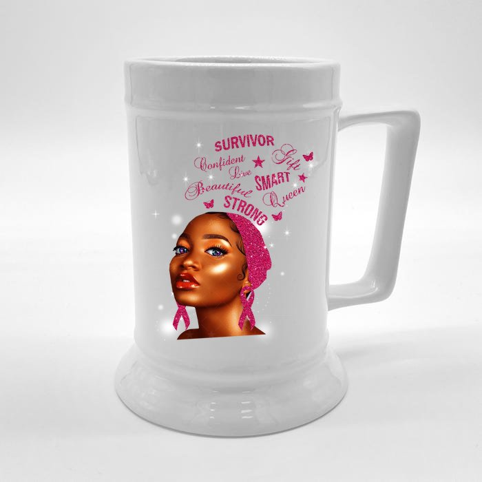 Breast Cancer Survivor Queen Front & Back Beer Stein