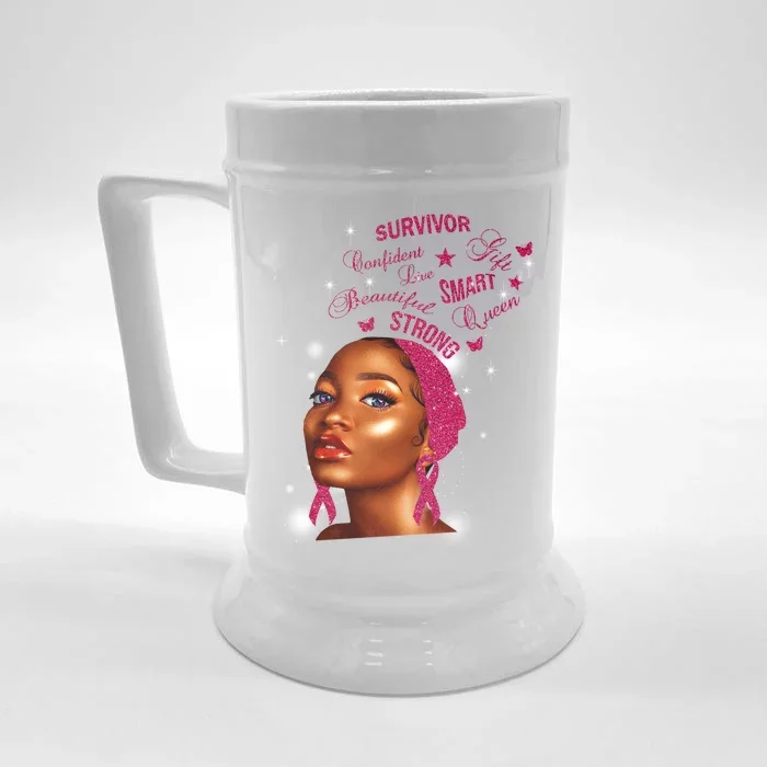 Breast Cancer Survivor Queen Front & Back Beer Stein