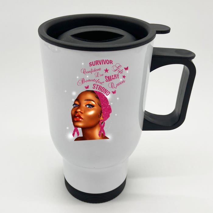 Breast Cancer Survivor Queen Front & Back Stainless Steel Travel Mug