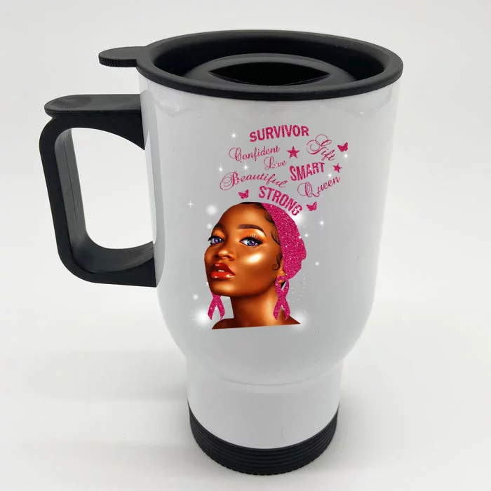 Breast Cancer Survivor Queen Front & Back Stainless Steel Travel Mug