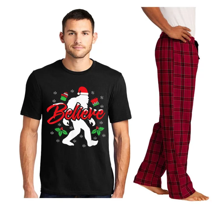 Bigfoot Christmas Shirt Believe Funny Sasquatch  Kid Pajama Set