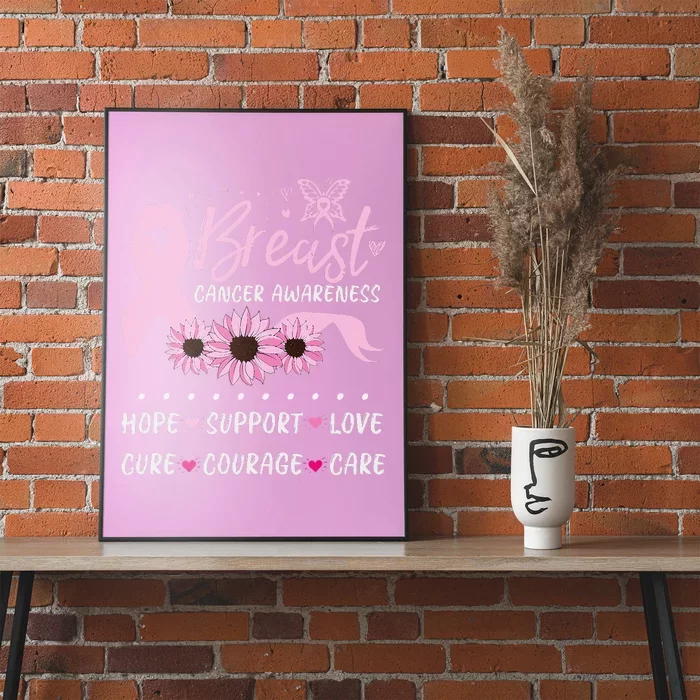 Breast Cancer Support Pink Ribbon Breast Cancer Awareness Poster