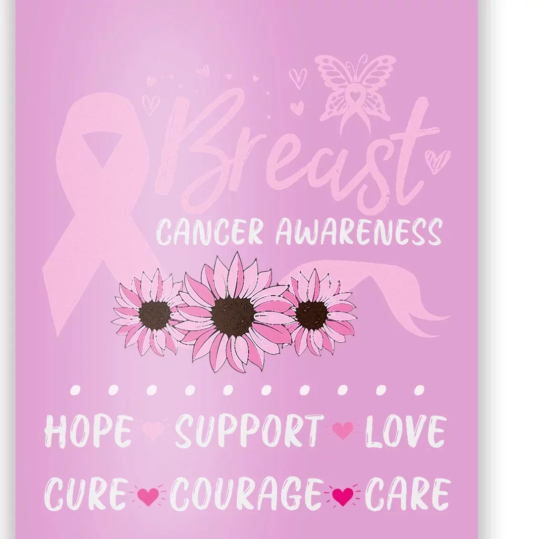 Breast Cancer Support Pink Ribbon Breast Cancer Awareness Poster