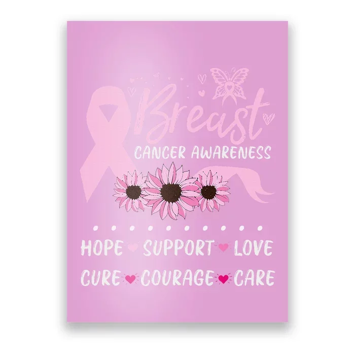 Breast Cancer Support Pink Ribbon Breast Cancer Awareness Poster