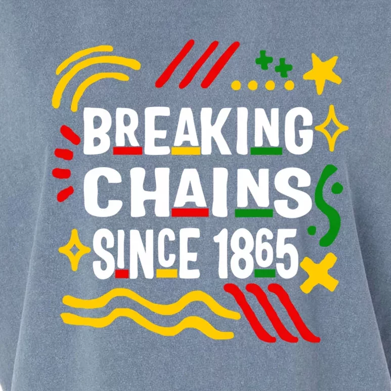 Breaking Chains Since 1865 African American Melanin Junetee Gift Garment-Dyed Women's Muscle Tee