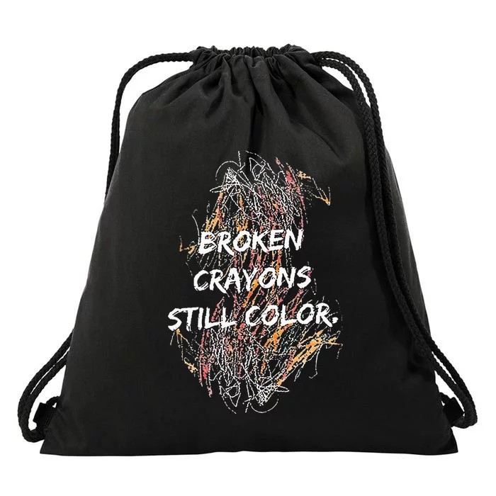 Broken Crayons Still Color Drawstring Bag