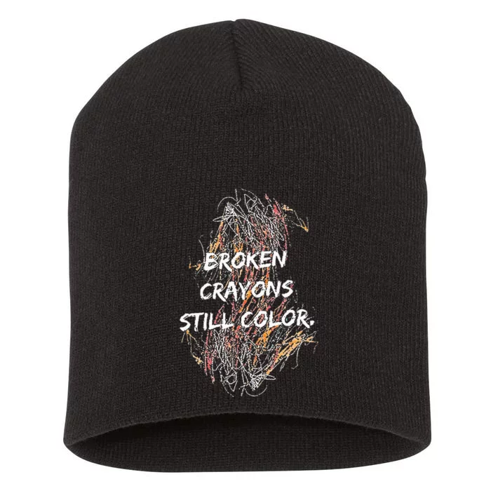 Broken Crayons Still Color Short Acrylic Beanie