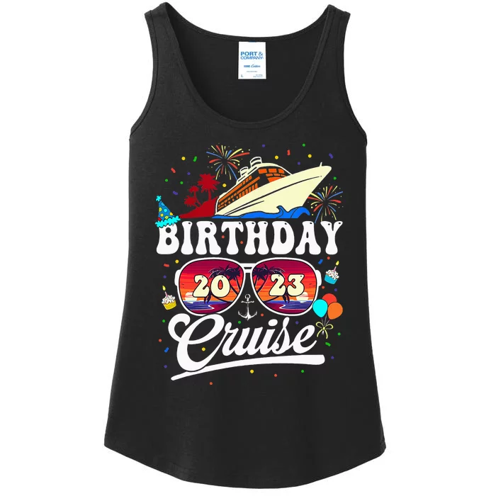 Birthday Cruise Squad Party Cruising Ship Vintage Ladies Essential Tank