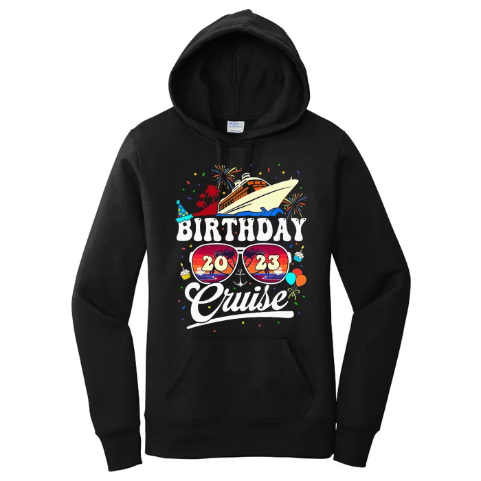 Birthday Cruise Squad Party Cruising Ship Vintage Women's Pullover Hoodie