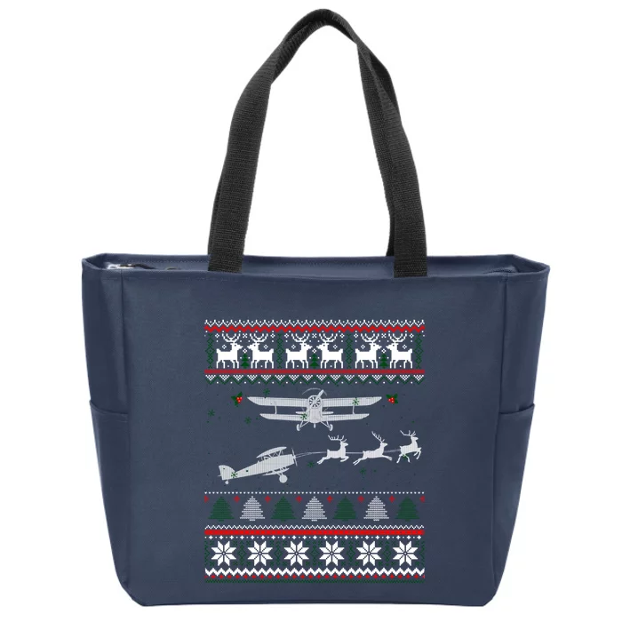 Best Christmas Thanksgiving Gift Pilots Aviation Ugly Zip Tote Bag