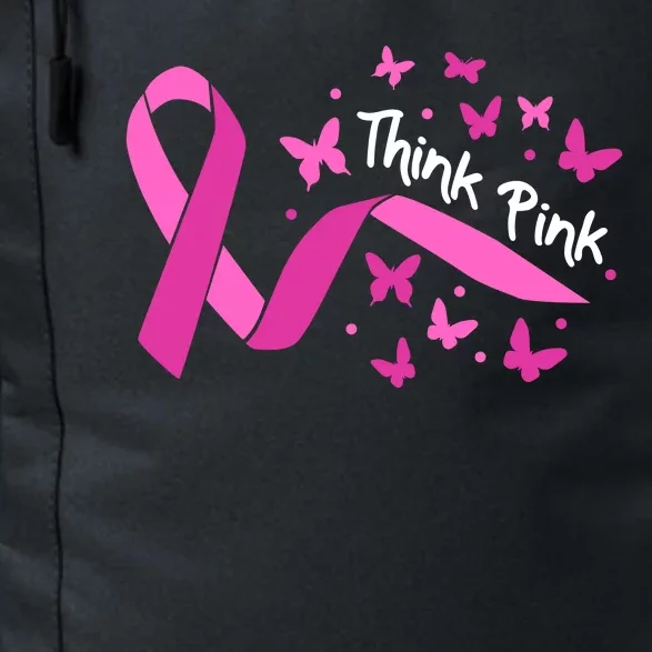 Breast Cancer Think Pink Butterfly Ribbon Daily Commute Backpack