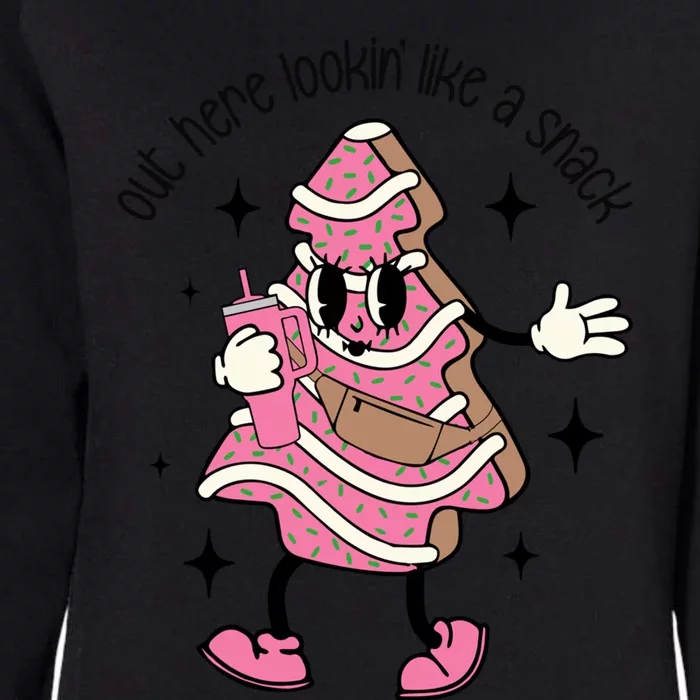 Boojee Christmas Tree Cake Out Here Lookin Like A Snack Pink Funny Gift Womens California Wash Sweatshirt