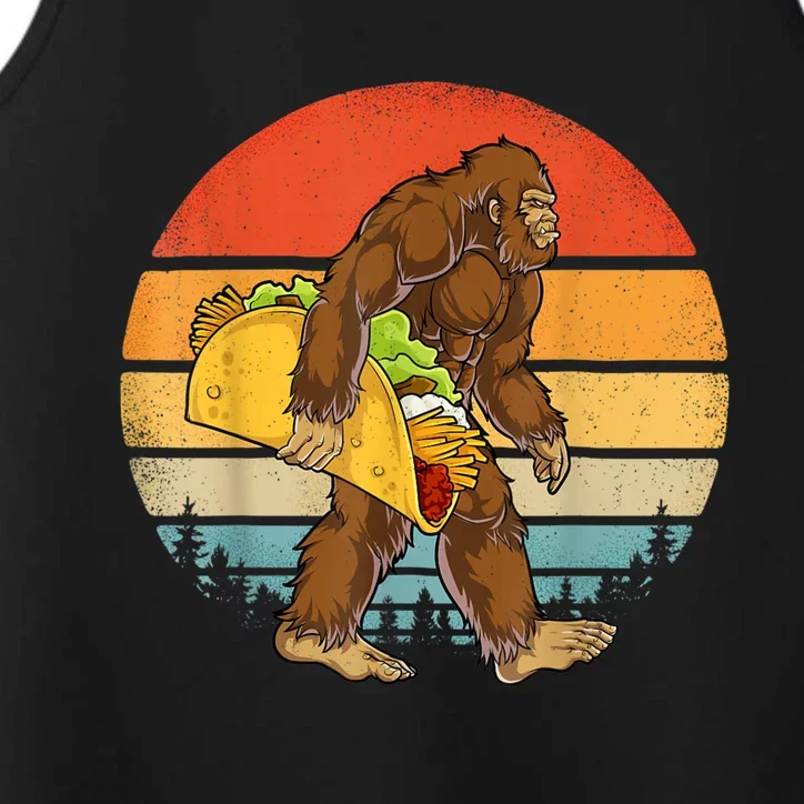 Bigfoot Carrying Taco Funny Cinco De Mayo Boy Men Sasquatch Performance Tank