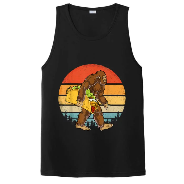 Bigfoot Carrying Taco Funny Cinco De Mayo Boy Men Sasquatch Performance Tank