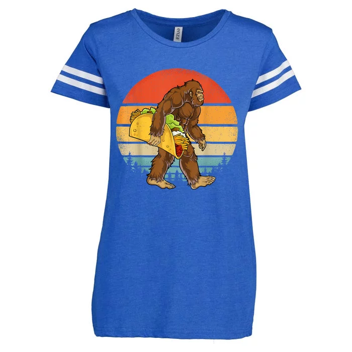 Bigfoot Carrying Taco Funny Cinco De Mayo Boy Men Sasquatch Enza Ladies Jersey Football T-Shirt