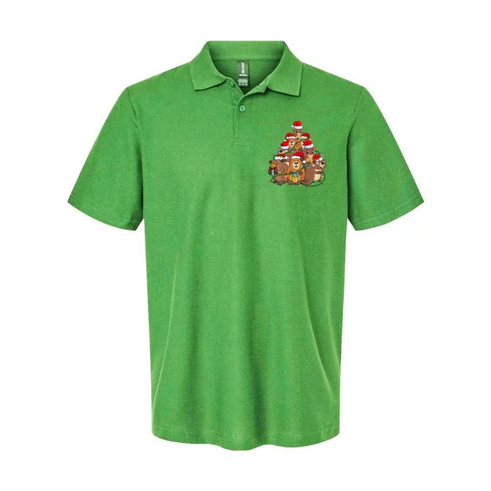 Beavers Christmas Tree Lights Xmas Pajamas For Family Softstyle Adult Sport Polo