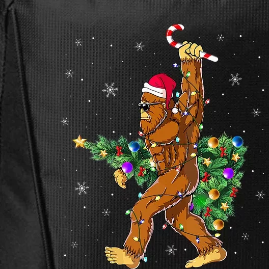 Bigfoot Christmas Tree Lights Xmas  Sasquatch Lovers City Backpack