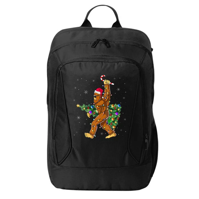 Bigfoot Christmas Tree Lights Xmas  Sasquatch Lovers City Backpack