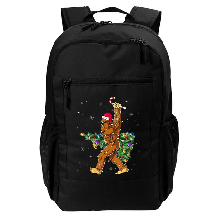 Bigfoot Christmas Tree Lights Xmas  Sasquatch Lovers Daily Commute Backpack