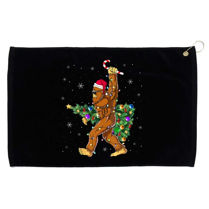 Bigfoot Christmas Tree Lights Xmas  Sasquatch Lovers Grommeted Golf Towel