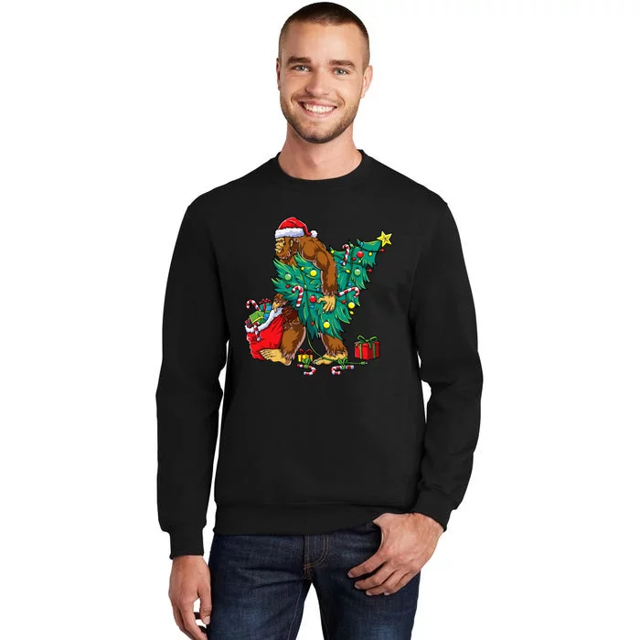 Bigfoot Christmas Tree Lights Xmas Sasquatch Lovers Sweatshirt